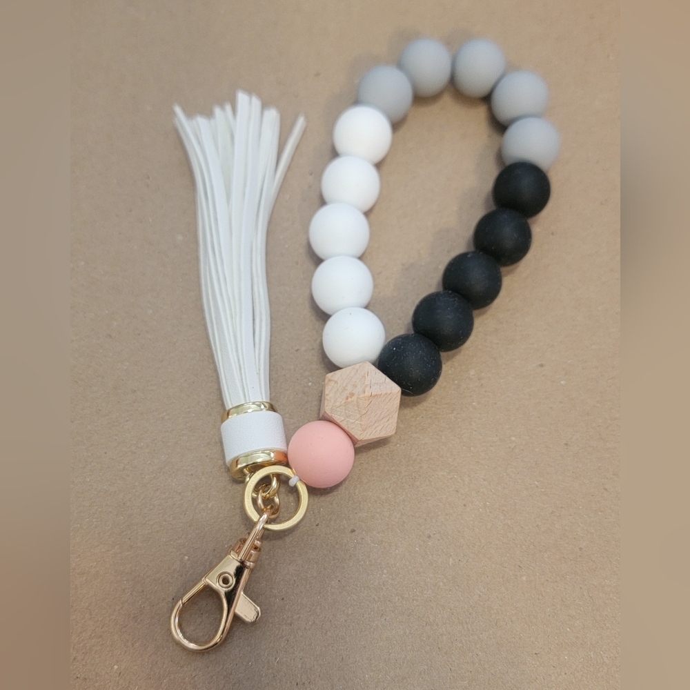 Stylish Beaded Keychain with Tassel (HOMEMADE)